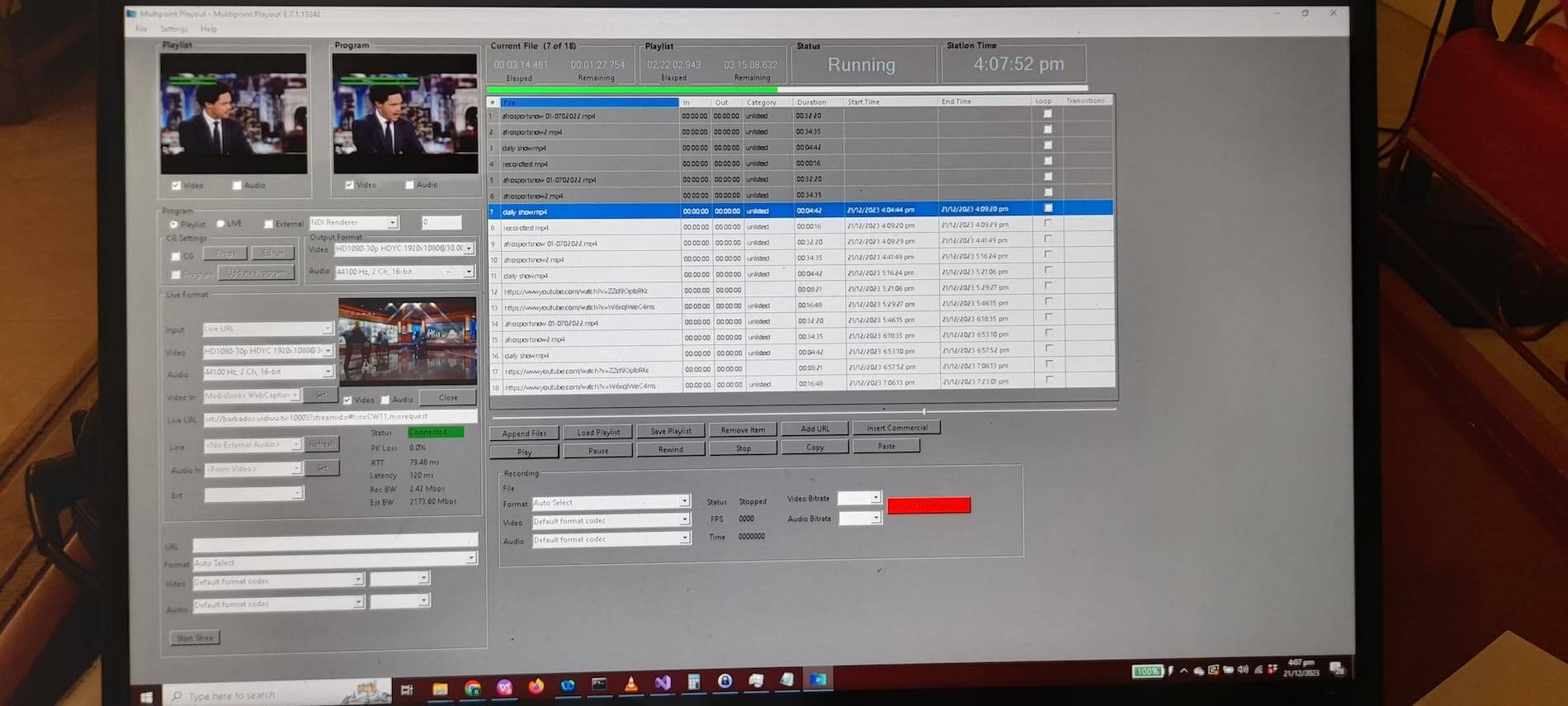 Video SDK: internal playout, SRT transport and ad insertion for Caritech, Barbados